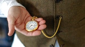 House of Commons dial gold-plated pocket watch