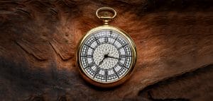 A Mallards pocket watch based on the dial of the Elizabeth Tower clock