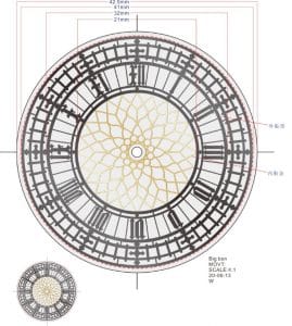 Elizabeth Tower dial factory drawing