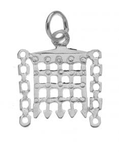 A sterling silver portcullis charm