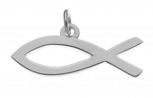 A sterling silver Ichthys pendant