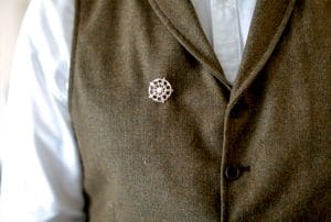 A silver Tudor Rose brooch by Mallards