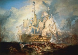 Painting of the Battle of Trafalgar by Turner
