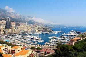 Monaco harbour with luxury yachts