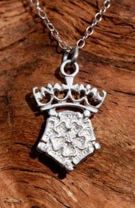 A sterling silver crowned Tudor Rose pendant