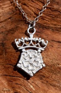 A sterling silver crowned Tudor Rose pendant