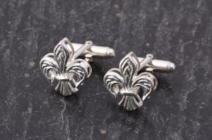 Sterling silver fleur de lis cufflinks