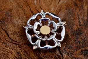 Silver and Bronze Tudor Rose Broach