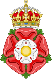 A crowned Tudor Rose emblem