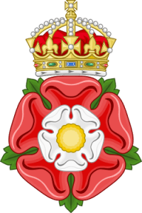 A crowned Tudor Rose emblem