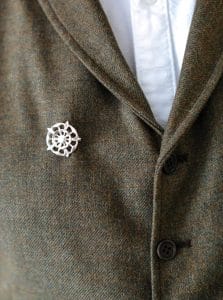 A silver Tudor Rose brooch by Mallards