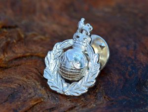 Sterling silver Royal Marines Corps lapel pin