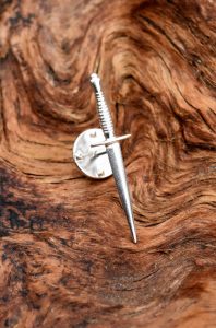 Sterling silver Commando dagger lapel pin