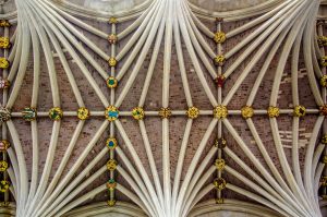 Vaulted ceiling with bosses, Exeter Cathedral